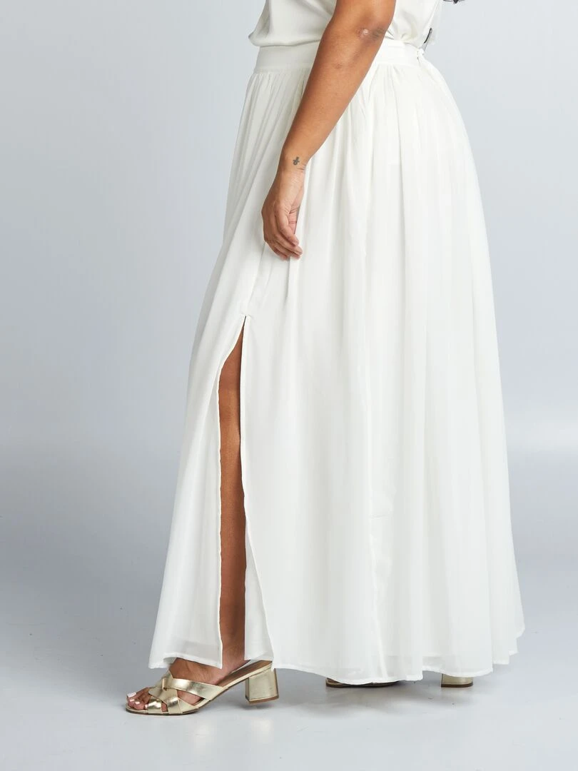 Jupe longue en tulle   blanc