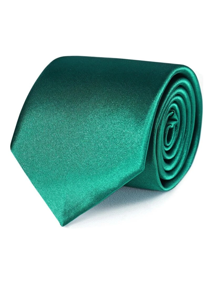 Cravate Satin Unie Fabriqué en Europe Vert