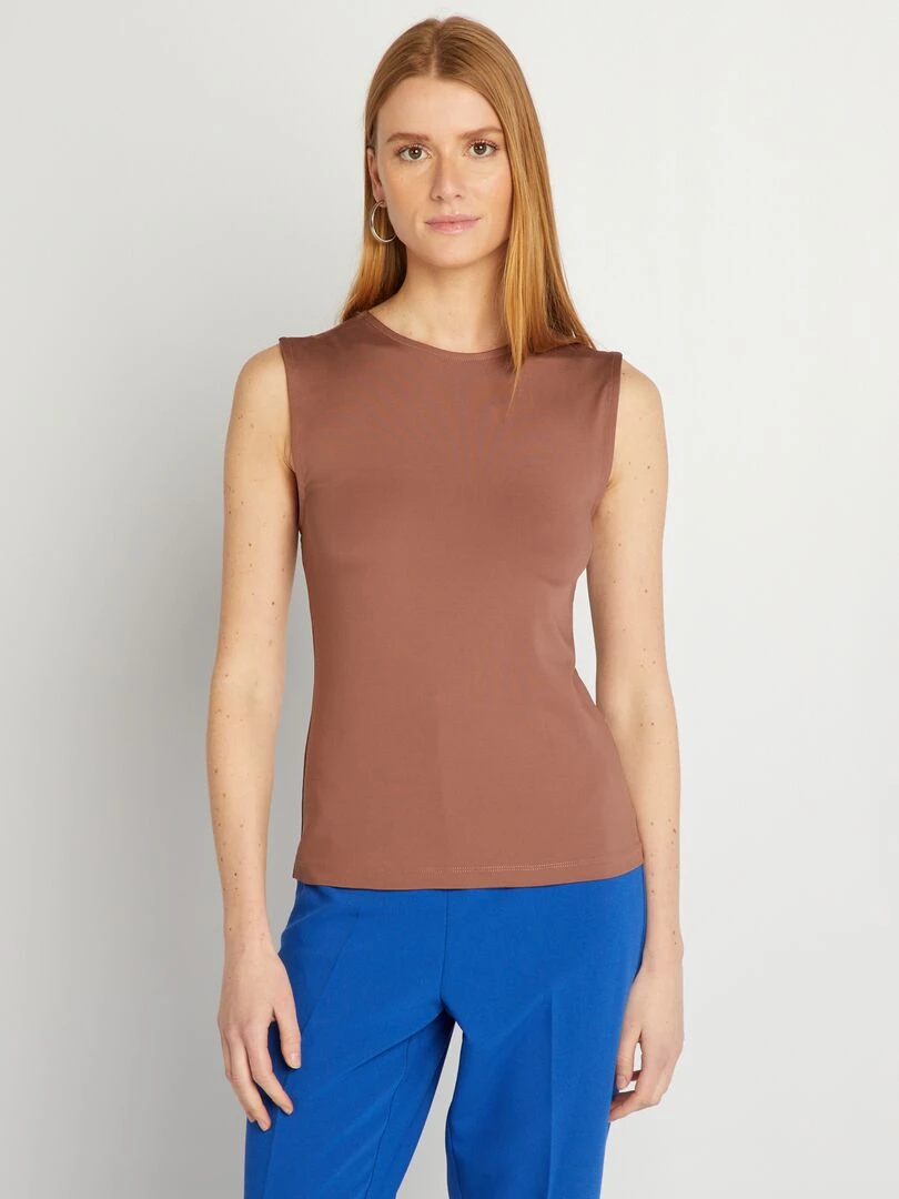 Débardeur sans manches   Marron