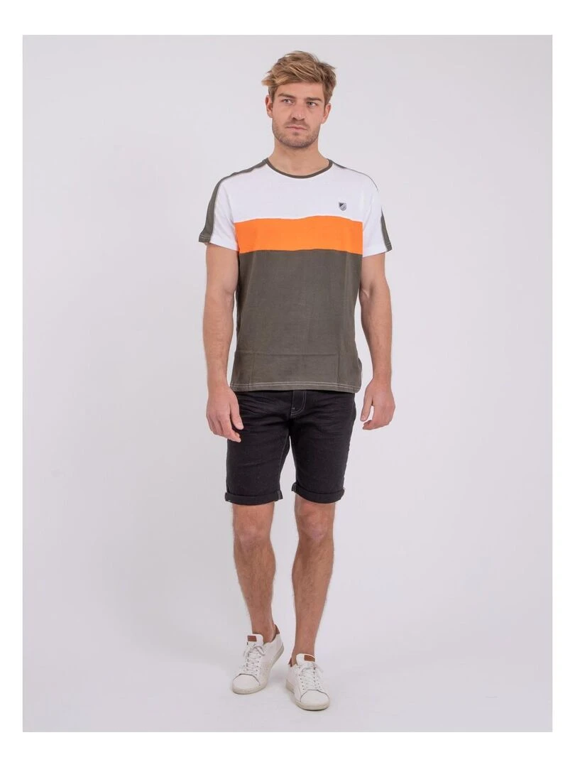 T shirt col rond pur coton NABALIA   Kaki