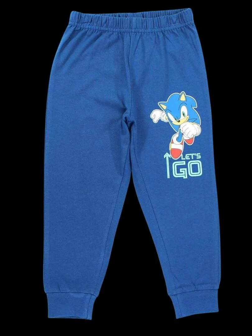 Sonic   Pyjama garçon imprimé Sonic en coton   Bleu