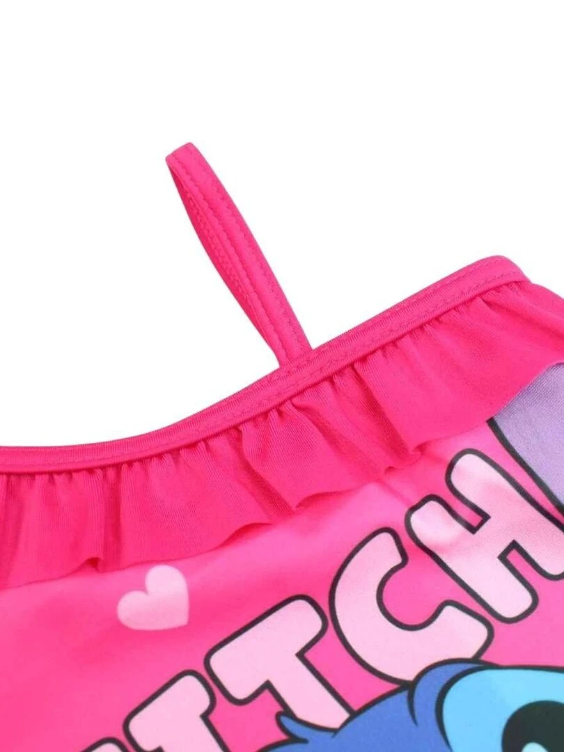 Disney   Maillot De Bain fille imprimé Lilo Et Stitch   Rose fushia