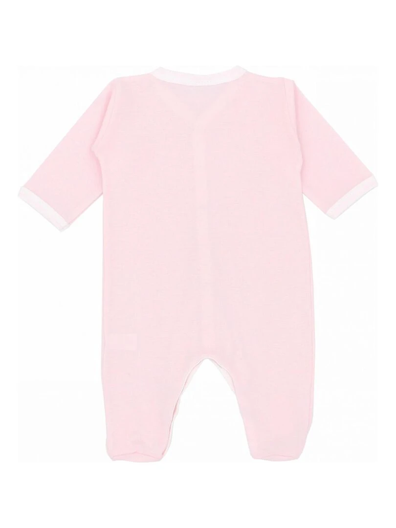 Pyjama été léger   100% coton biologique   1 à 6 mois   Rose clair