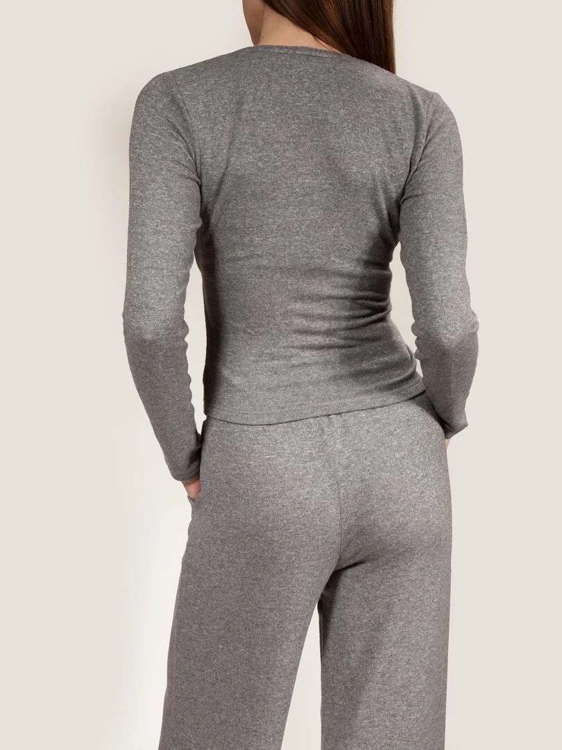 Pantalon large Femme Gris chiné   Gris