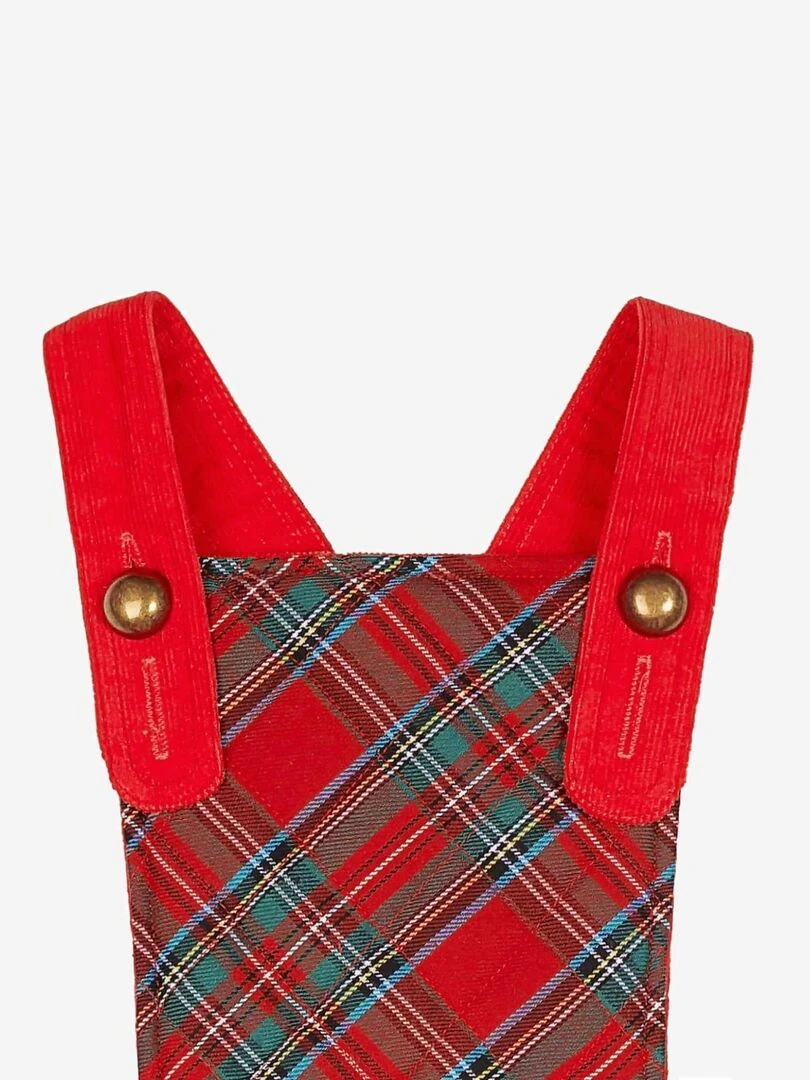Robe de Noël Fille  Velours Tartan Rouge  CHRISTMAS   'LA FAUTE A VOLTAIRE'   Rouge