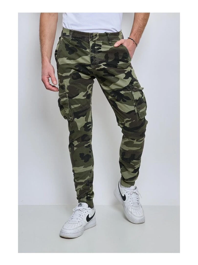 PANTALON CARGO MILITAIRE Kebello Vert