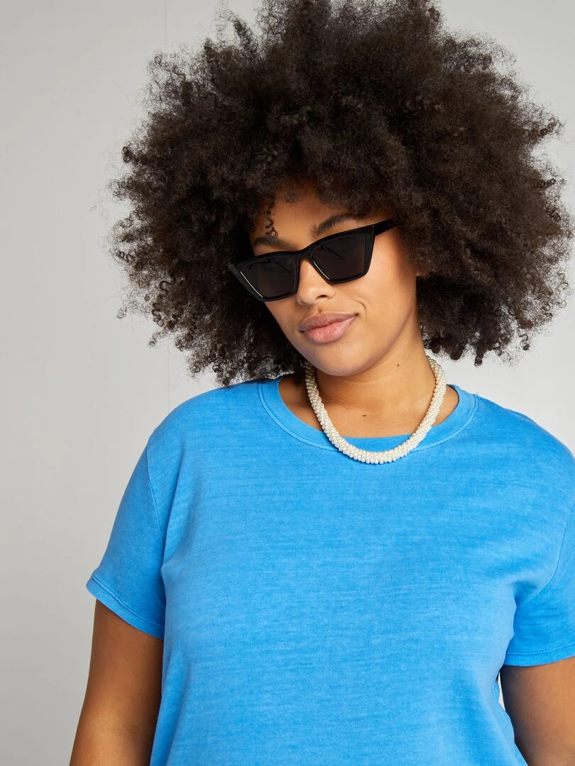 Robe t shirt effet délavé Bleu