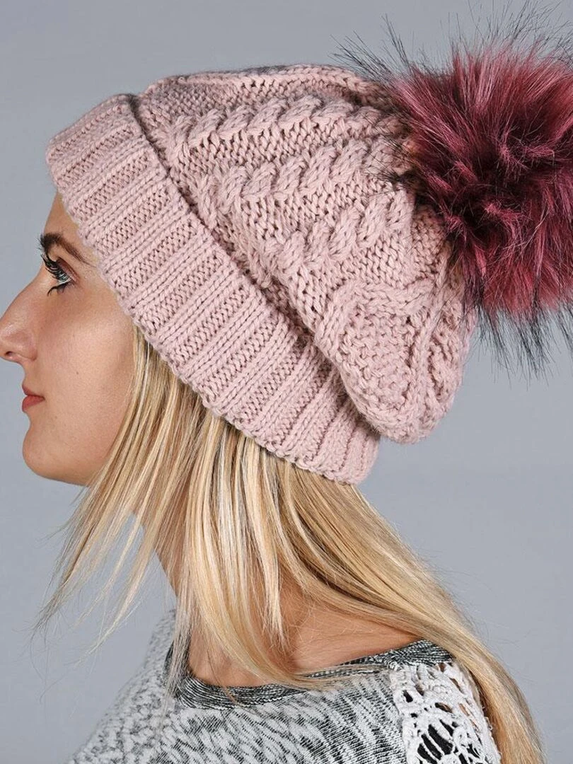 Bonnet Egéria Made in UE Vieux rose