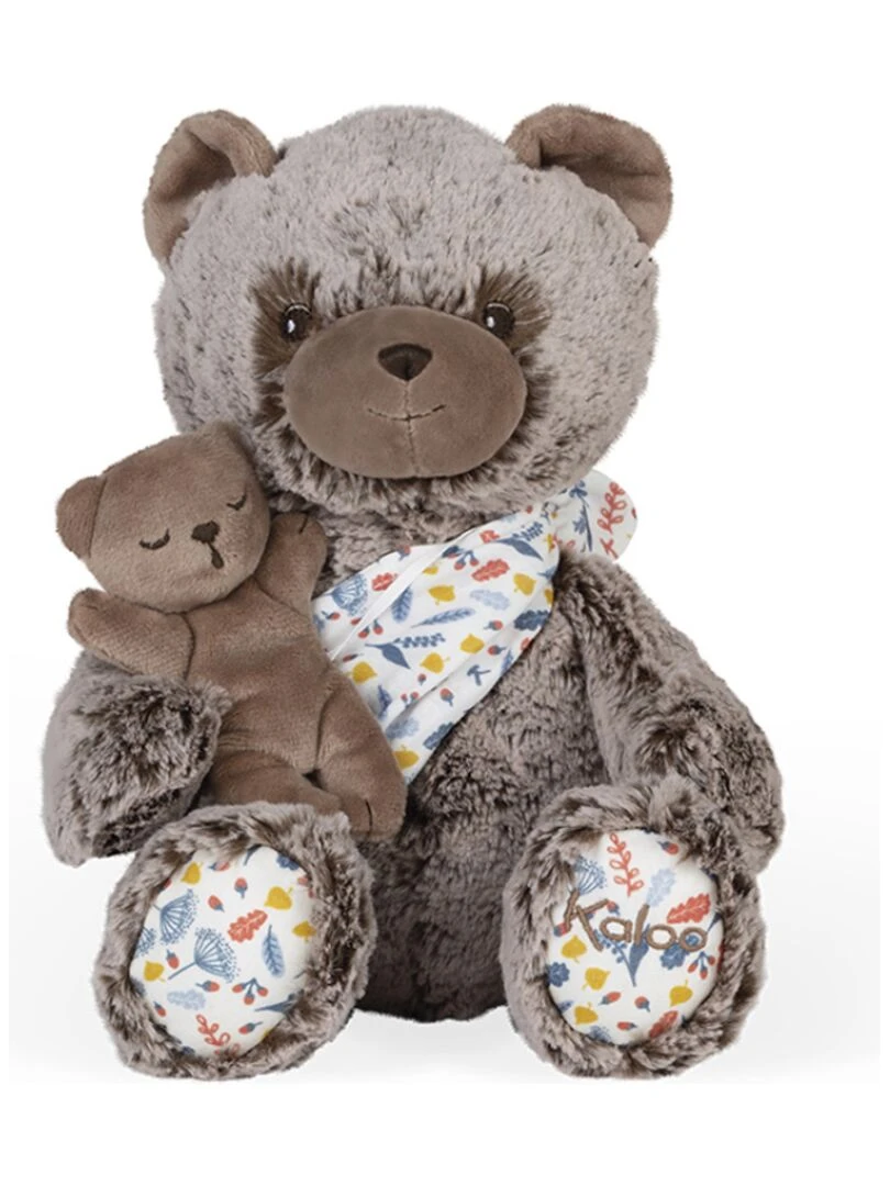 Coffret peluche Papa ours Oscar Linoo (36 cm)   Marron