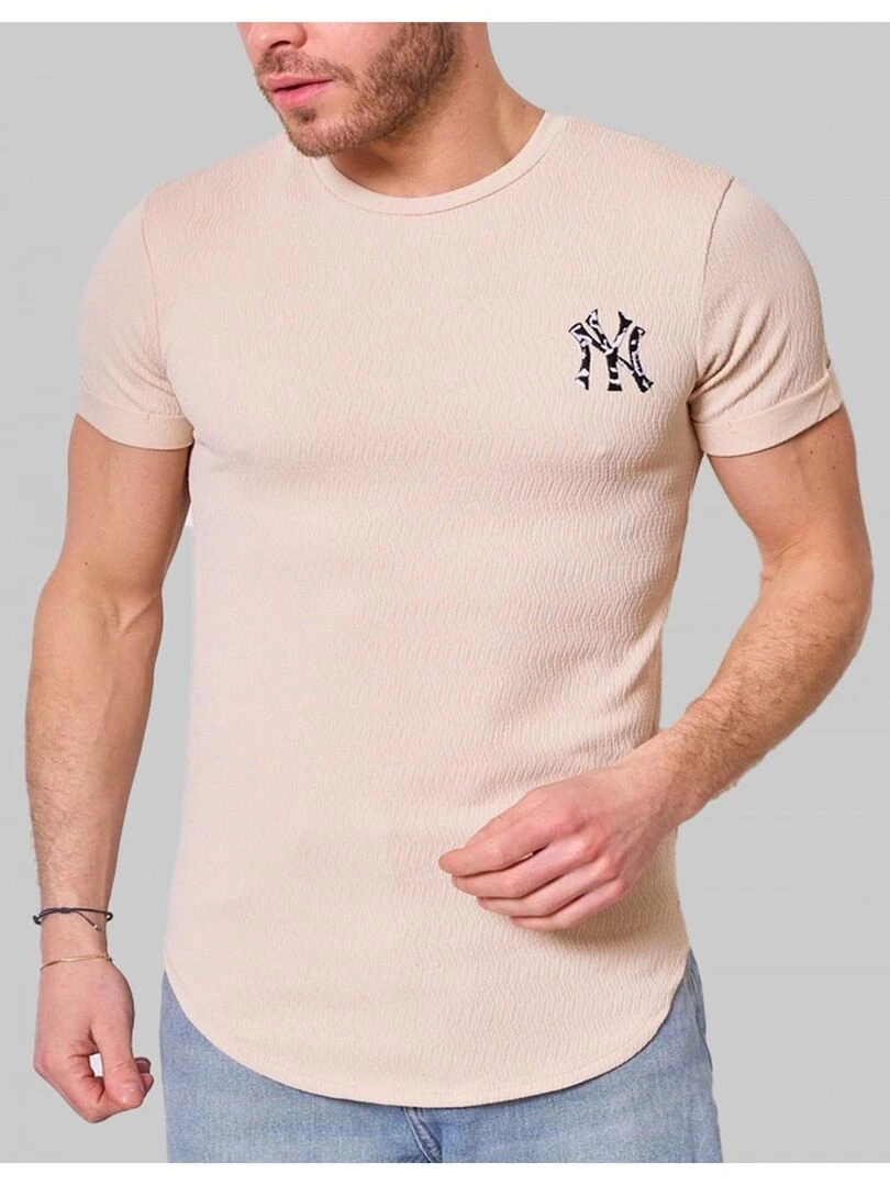 T Shirt à motifs Kebello Beige
