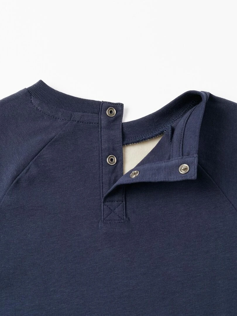 Cotton T Shirt for Baby Boys 'King of My Heart' manches longues  ACE CLUBS   Bleu foncé