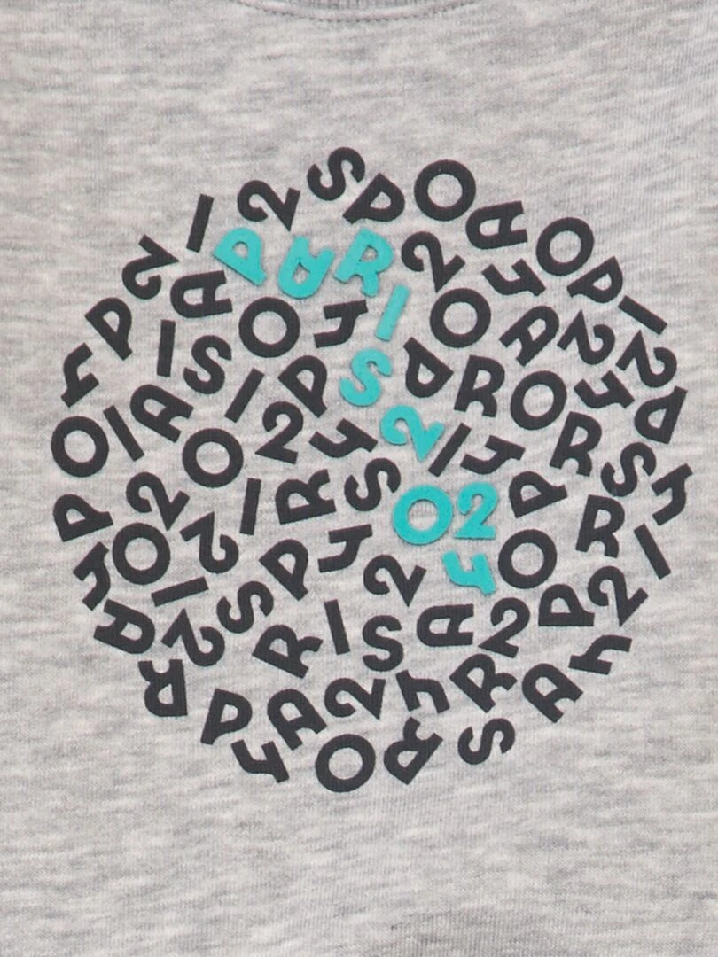 Sweat imprimé Paris 2024 Gris chiné