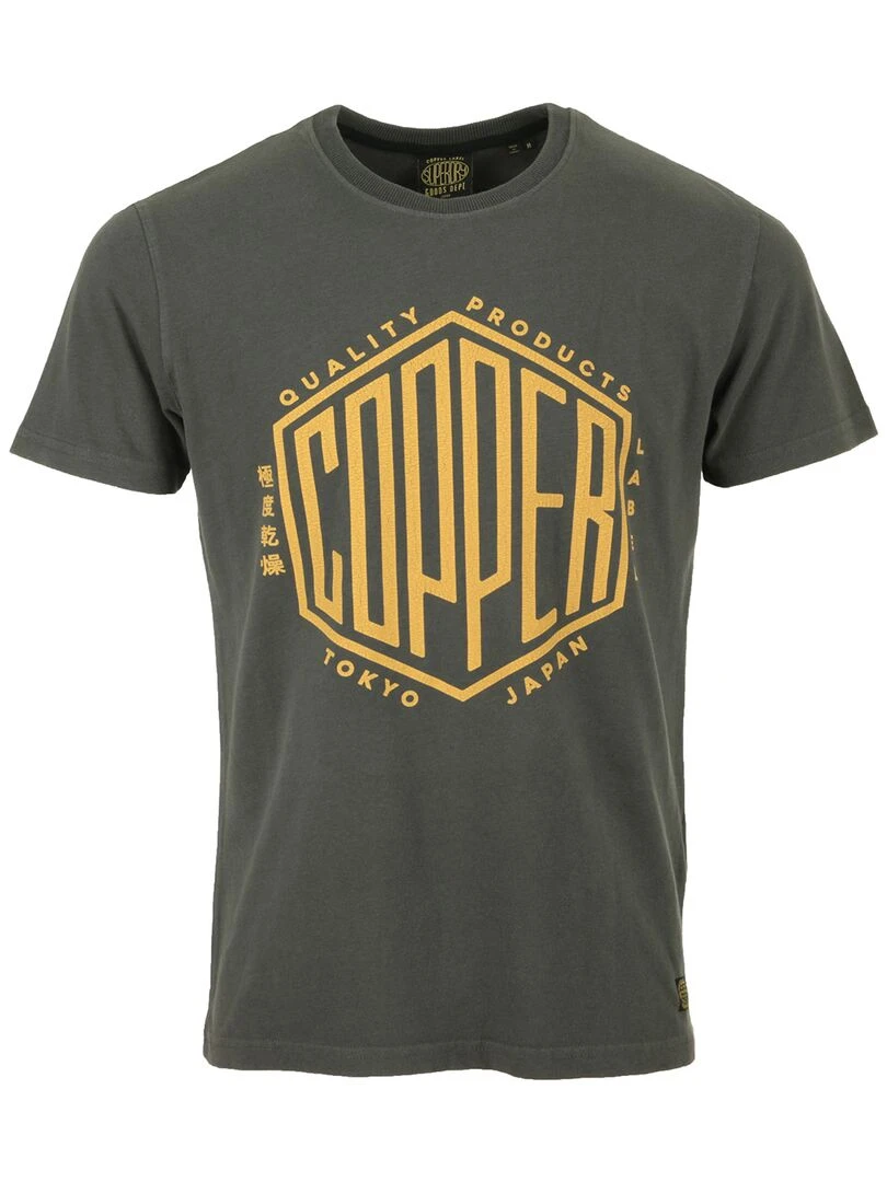 T shirt Superdry Copper Label Tee Noir Orange