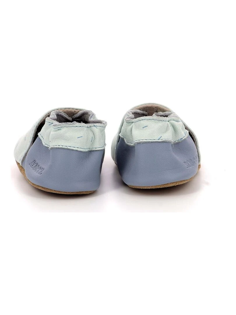 Chaussons Cuir Panda Master   Bleu