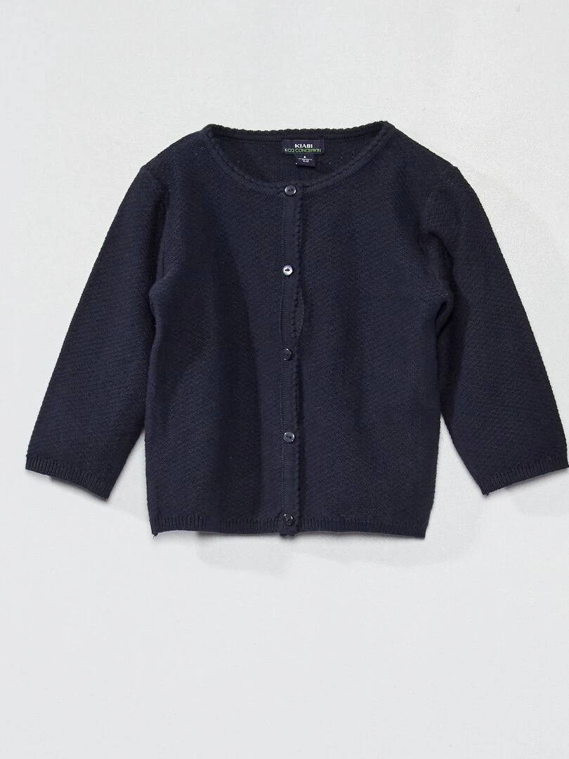 Gilet en maille fantaisie Bleu marine