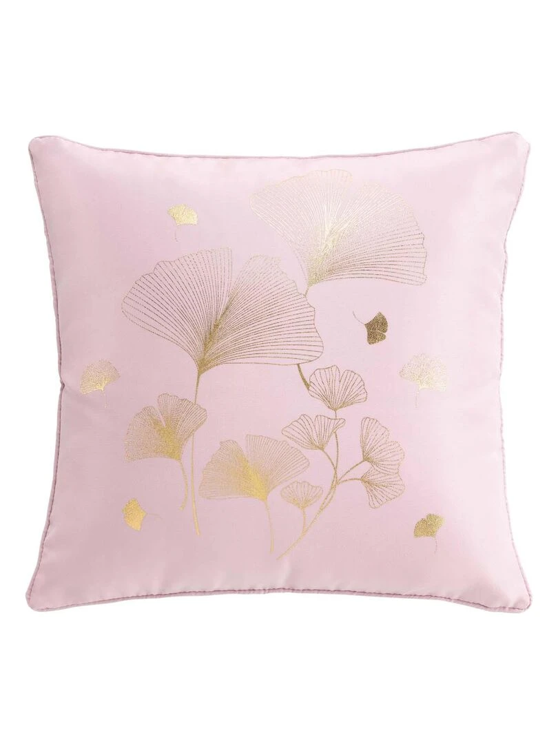 Coussin fleur Bloomy metalise Rose