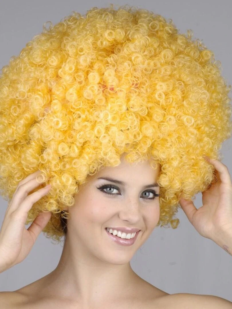 Perruque volumineuse Disco Jaune