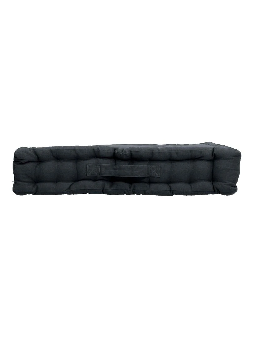 Coussin de sol uni en pur coton Gris foncé