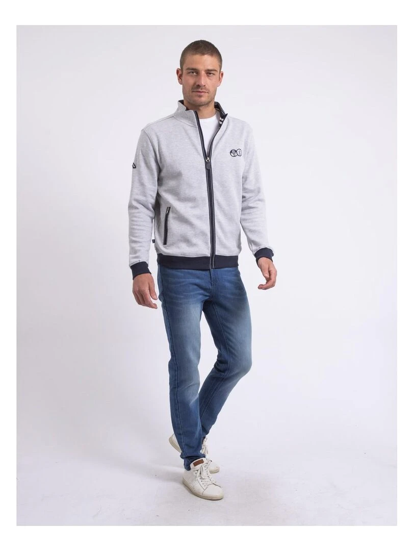 Sweat zippé col montant WALBEACH   Gris