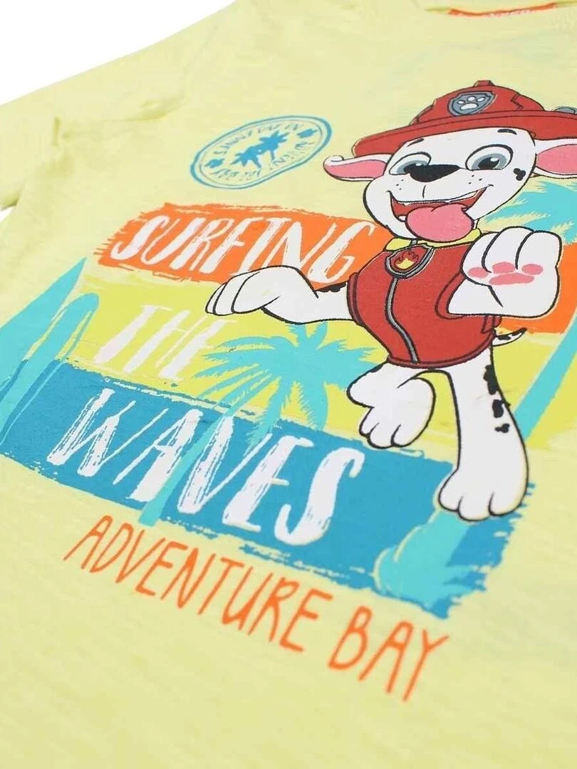 La Pat' Patrouille   T shirt garçon imprimé La Pat' Patrouille en coton   Jaune