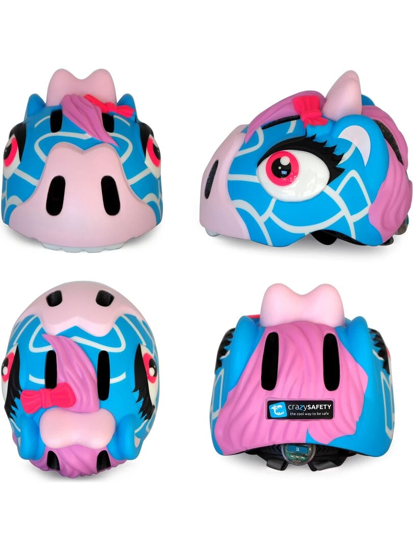 Casque de Vélo pour enfants   Girafe Bleue   Crazy Safety   Certifié EN1078   Bleu Bleu