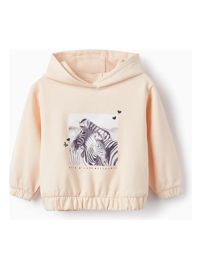 Sweat à capuche pour bébé fille 'Zebras' GREAT GOALS GREAT WORLD Rose clair