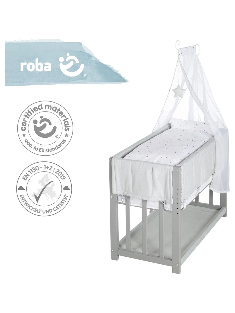 ROBA Berceau Cododo "Sternenzauber Grau" 3en1 + Équipement – Gris/Blanc   Gris