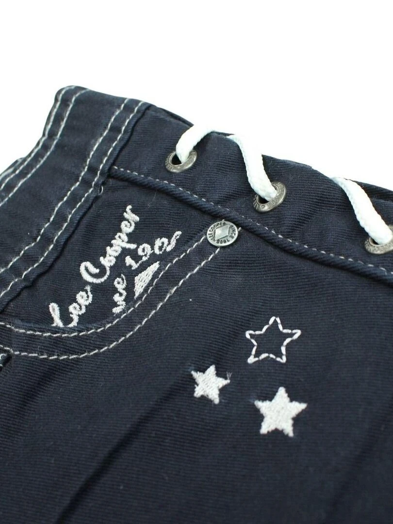 Lee Cooper   Short fille imprimé logo en coton   Bleu marine