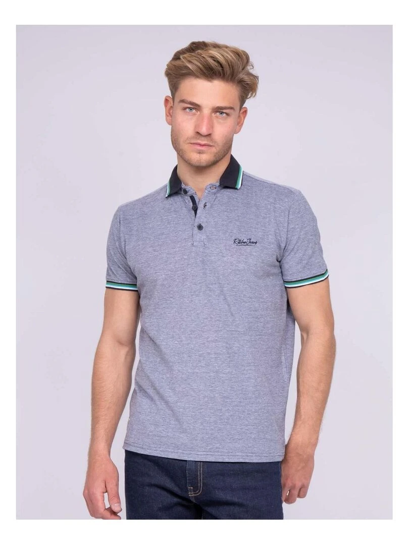Polo pur coton PAMBO Bleu Vert