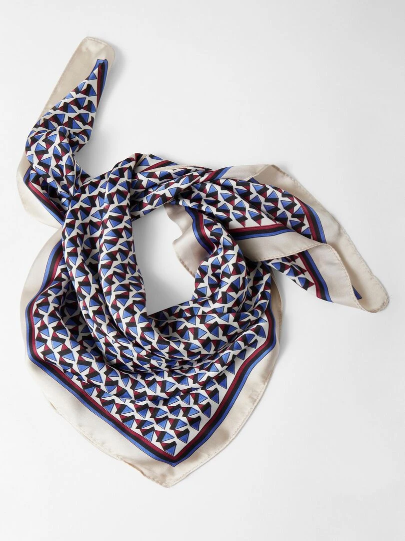 Foulard carré graphique Damart Bleu