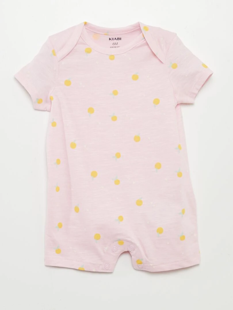 Lot de 2 barboteuses chinés Rose