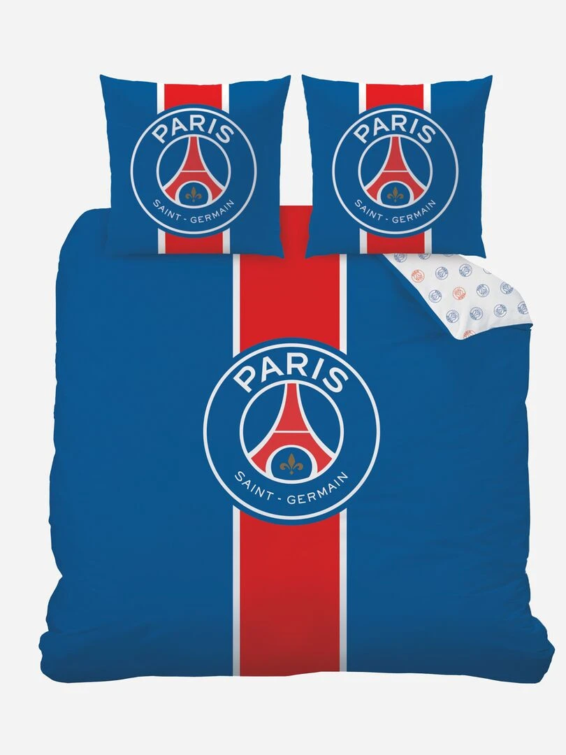 Parure de lit 'PSG' 2 personnes bleu/rouge