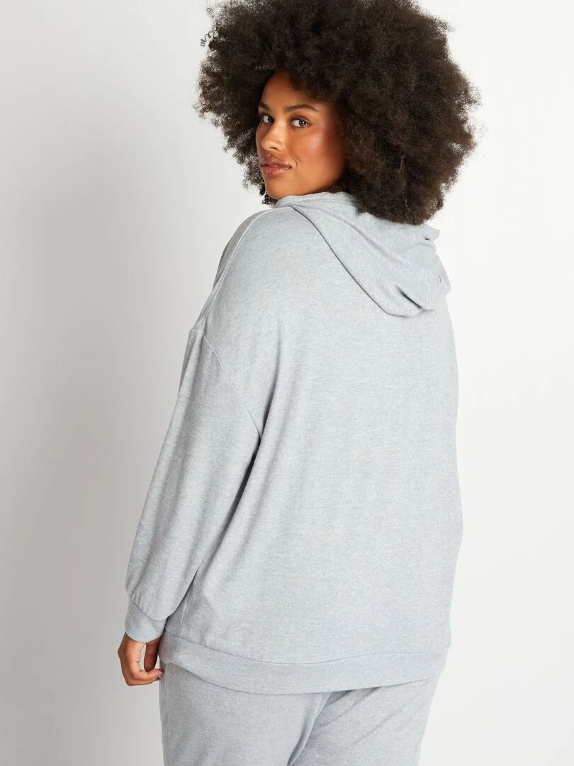 Haut de pyjama maille douce   Sweat   Bleu/gris