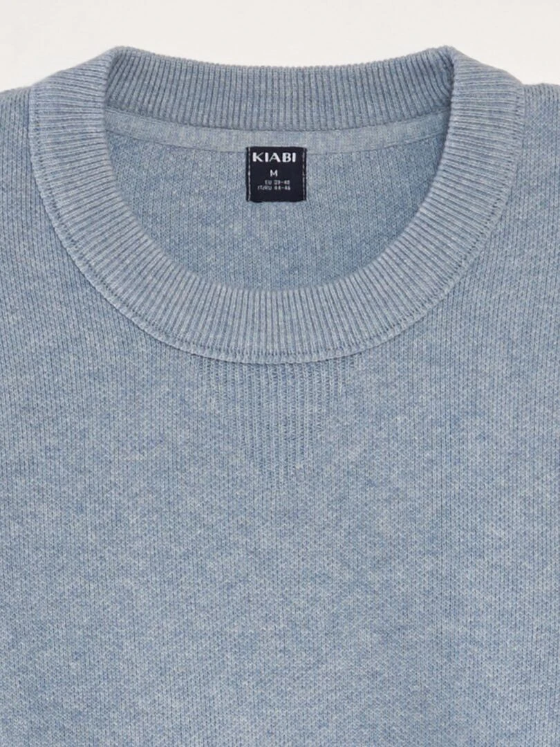 Pull en maille à col rond   Bleu