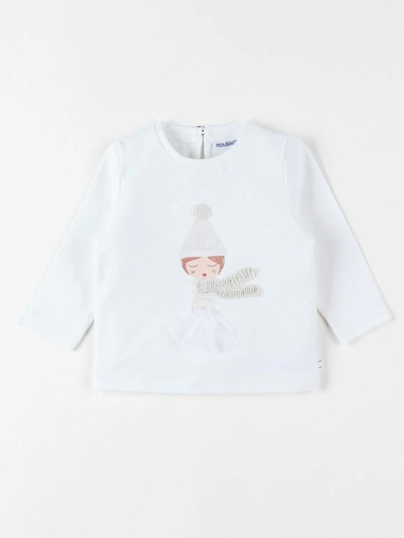 T shirt petite fille Noukie's Blanc