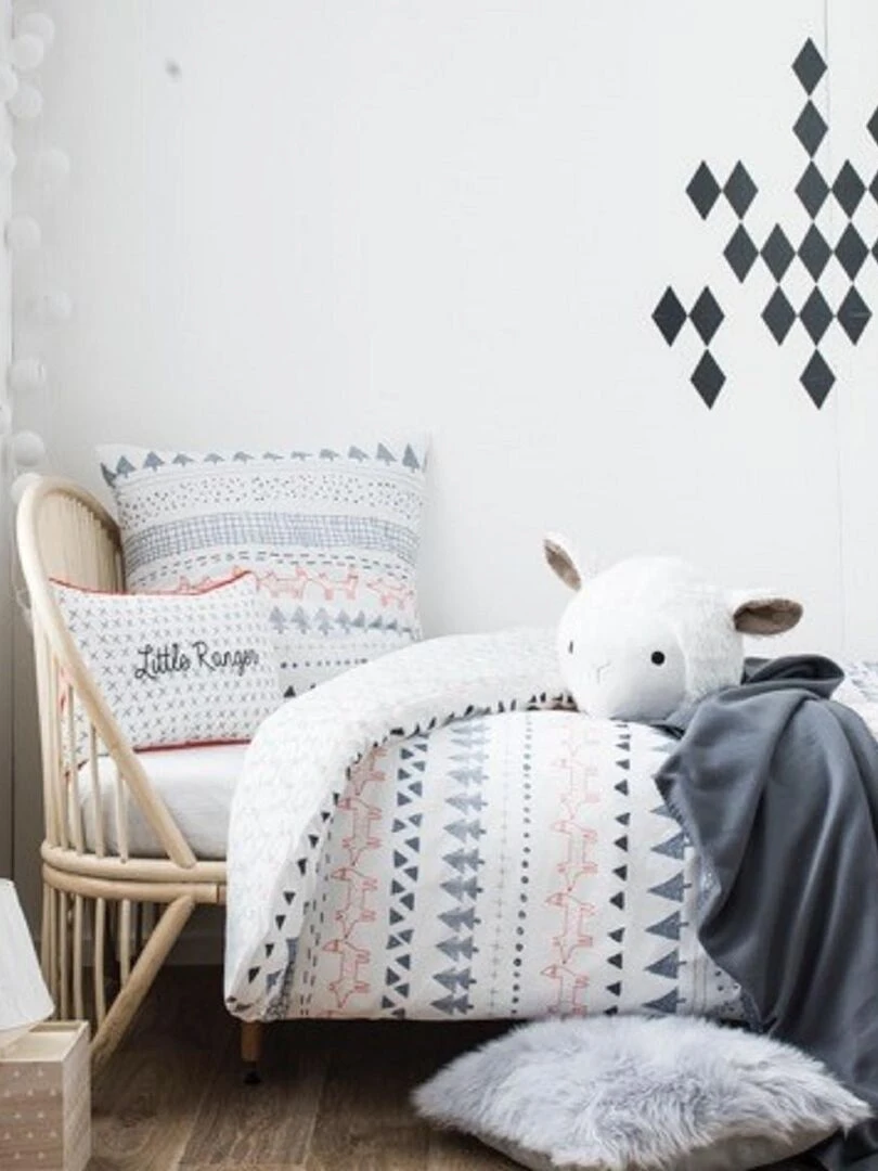Future Home Coussin coton blanc avec motifs et inscription 30x50cm Blanc