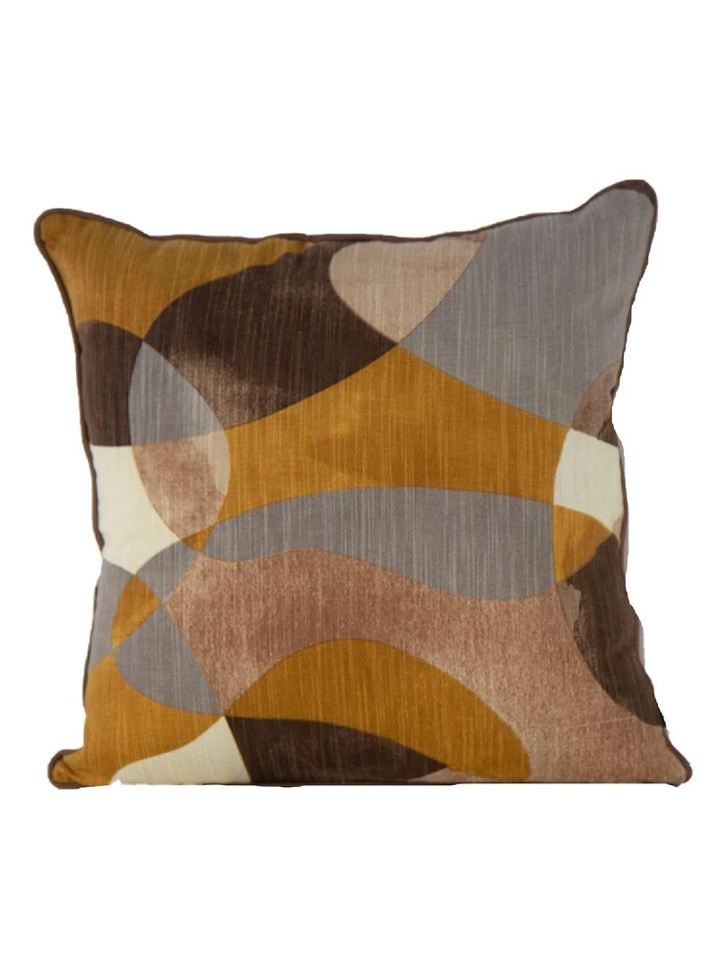 Coussin aux motifs abstraits Jaune moutarde
