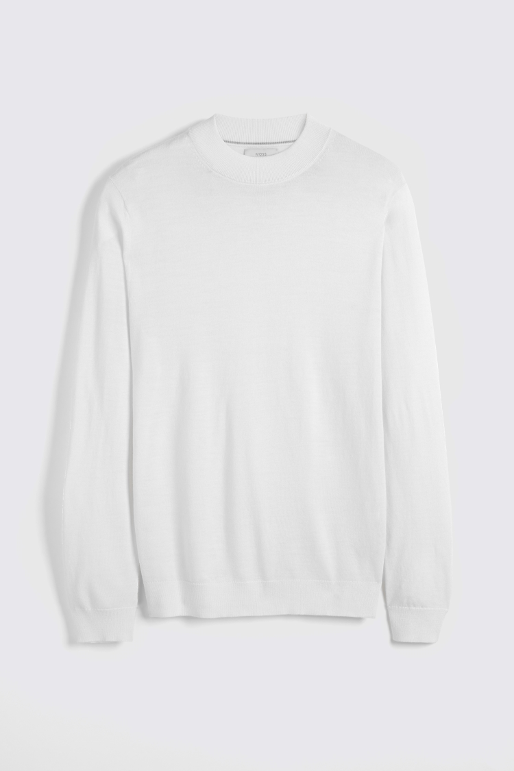 White Merino Mock-Neck Jumper   Buy Online at Moss