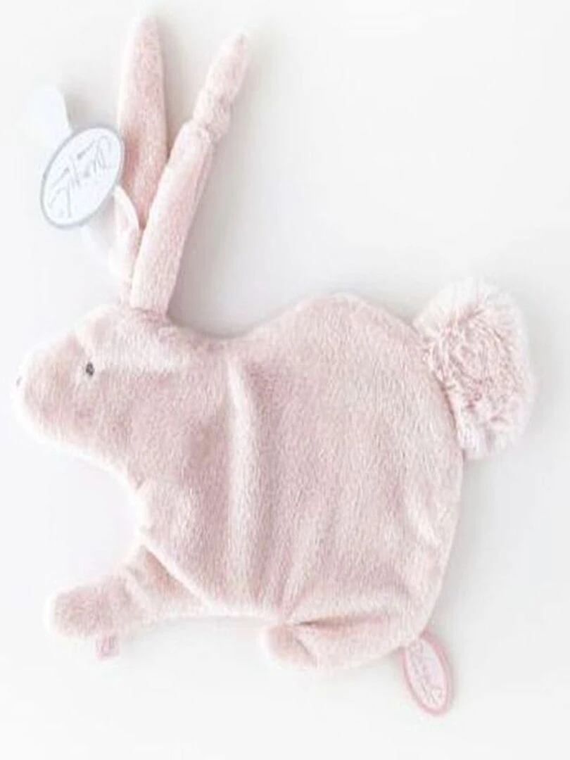 doudou Dimpel Lapin Rose Emma Attache Tetine Rose