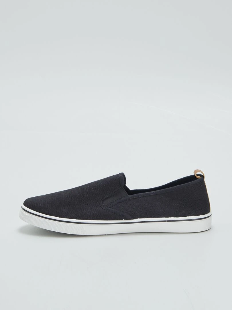 Baskets slip on en toile   Noir