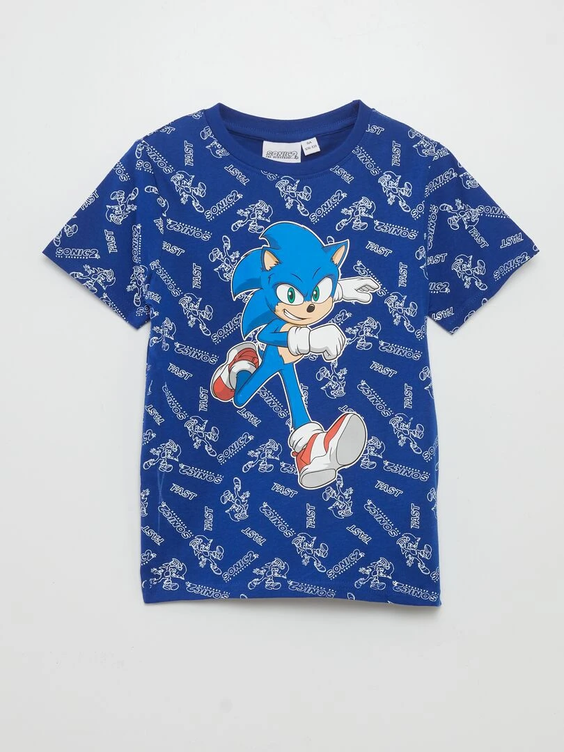 T shirt 'Sonic' manches courtes bleu
