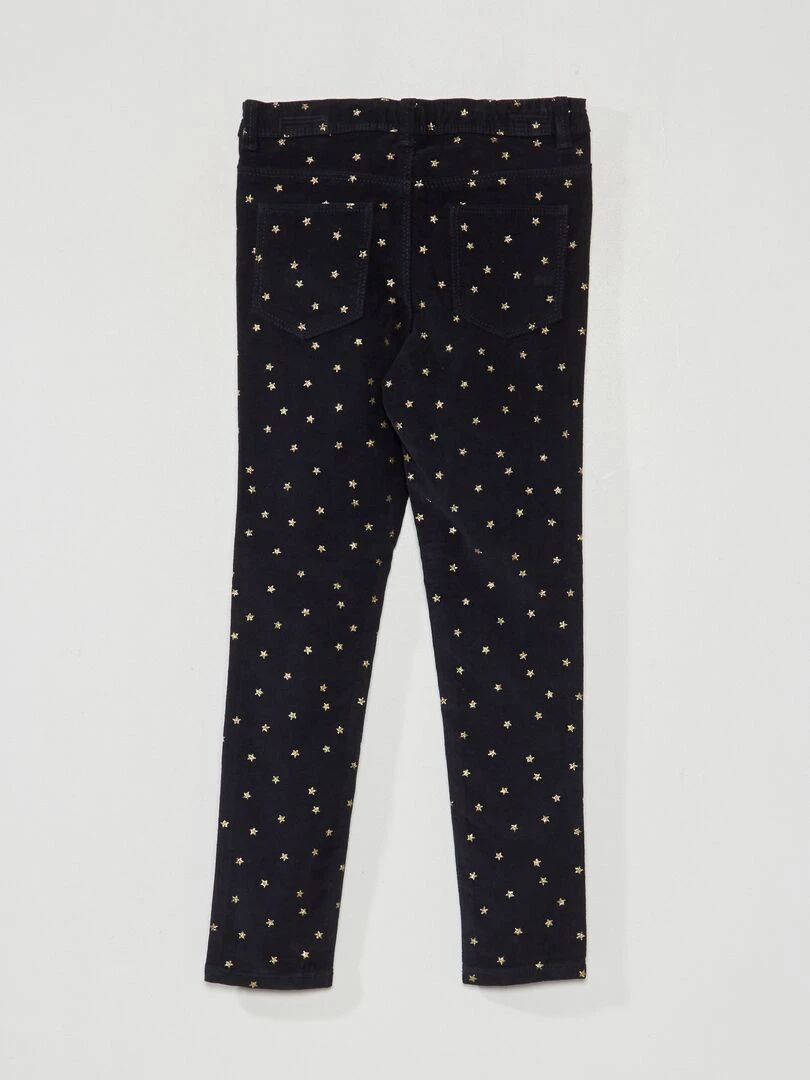 Pantalon en velours avec étoiles Bleu