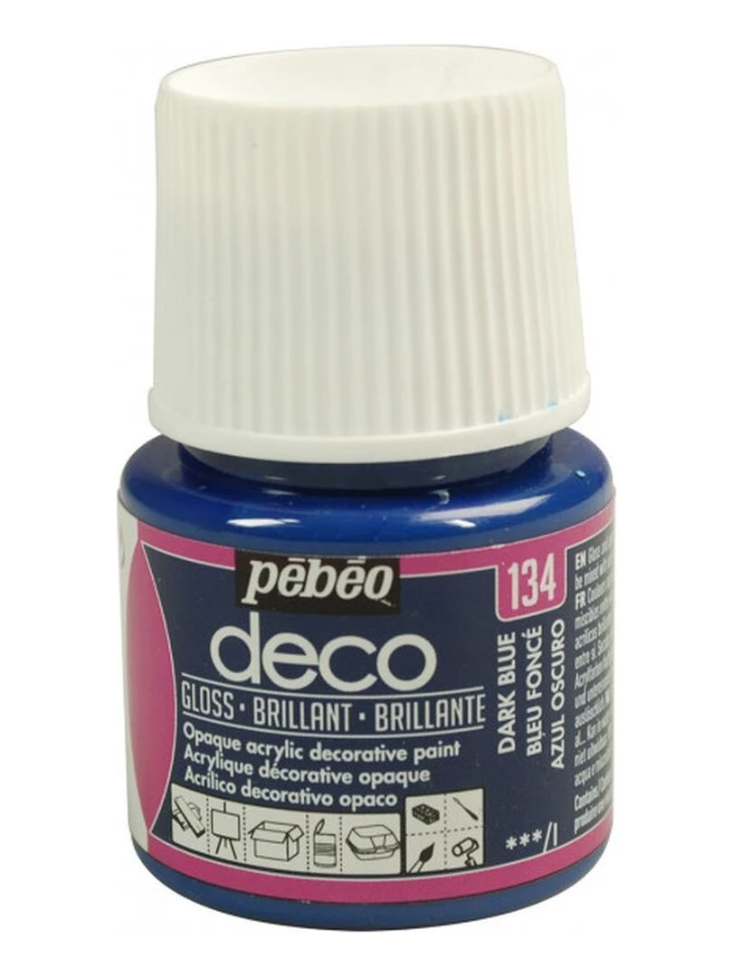 Peinture acrylique opaque brillante   Bleu foncé   45 ml   N/A