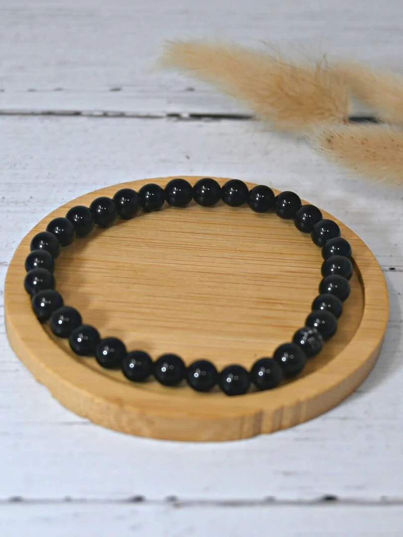 Bracelet Adulte Obsidienne Noir