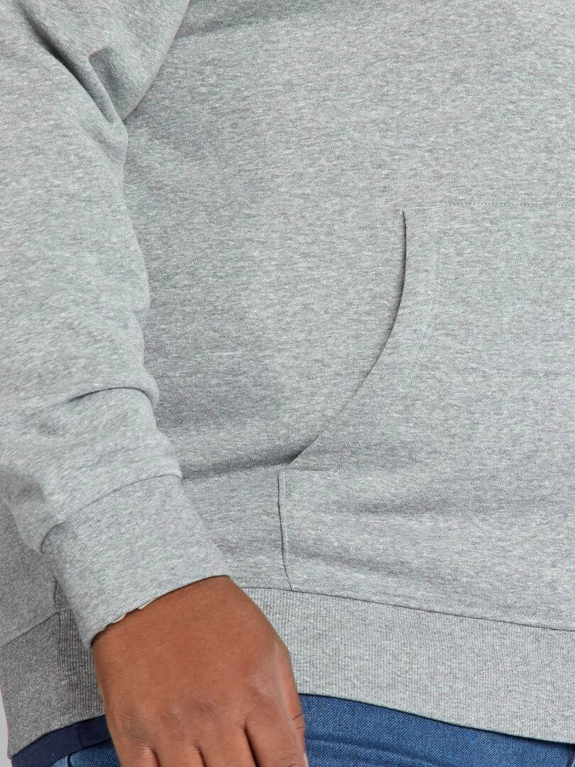 Sweat zippé en molleton   Gris