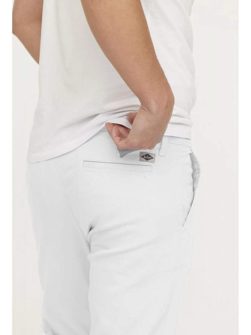 Lee Cooper   Pantalon coton slim NEILS   Blanc