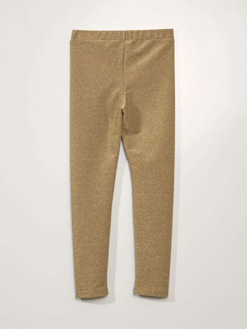 Legging long à paillettes doré