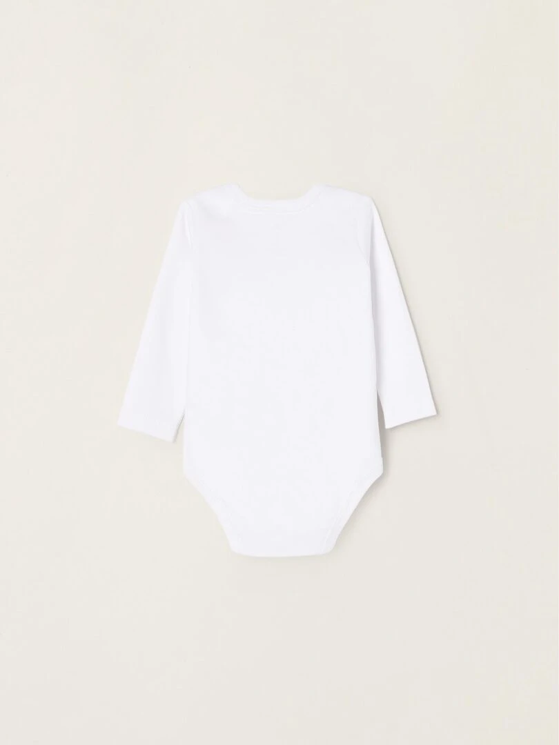 Pack 5 Bodies de Manches Longues pour Bébé et Nouveau Né manches longues ESSENTIALS LINE Blanc