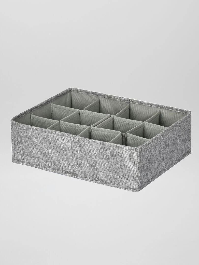 Boite à compartiments en tissu Gris