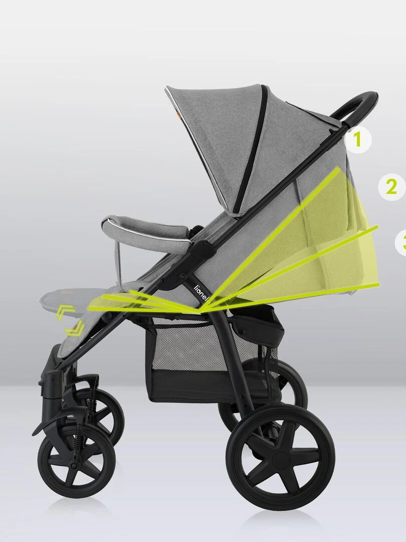 LIONELO Annet Plus Poussette canne universelle Jusqu'à 22 kg Gris Gris